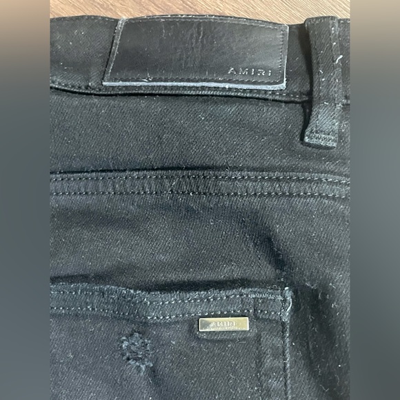 Amiri Jean Size 31 Black Pants Gray Patch Selling Cause I Need Cash , authentic - Picture 1 of 7